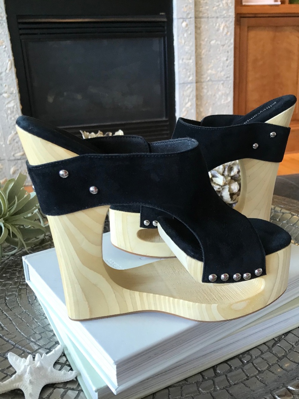 STATEMENT AVANT GARDE JEFFREY CAMPBELL ETHEREAL WOOD PLATFORM HEALS BLACK - Picture 8 of 16